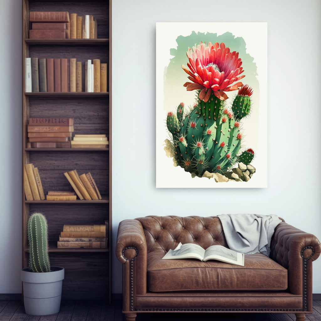 Cactus Plant Flower Print Watercolor Painting Botanical Wall Art Southwest Artwork Gift Rustic Desert Home Decor