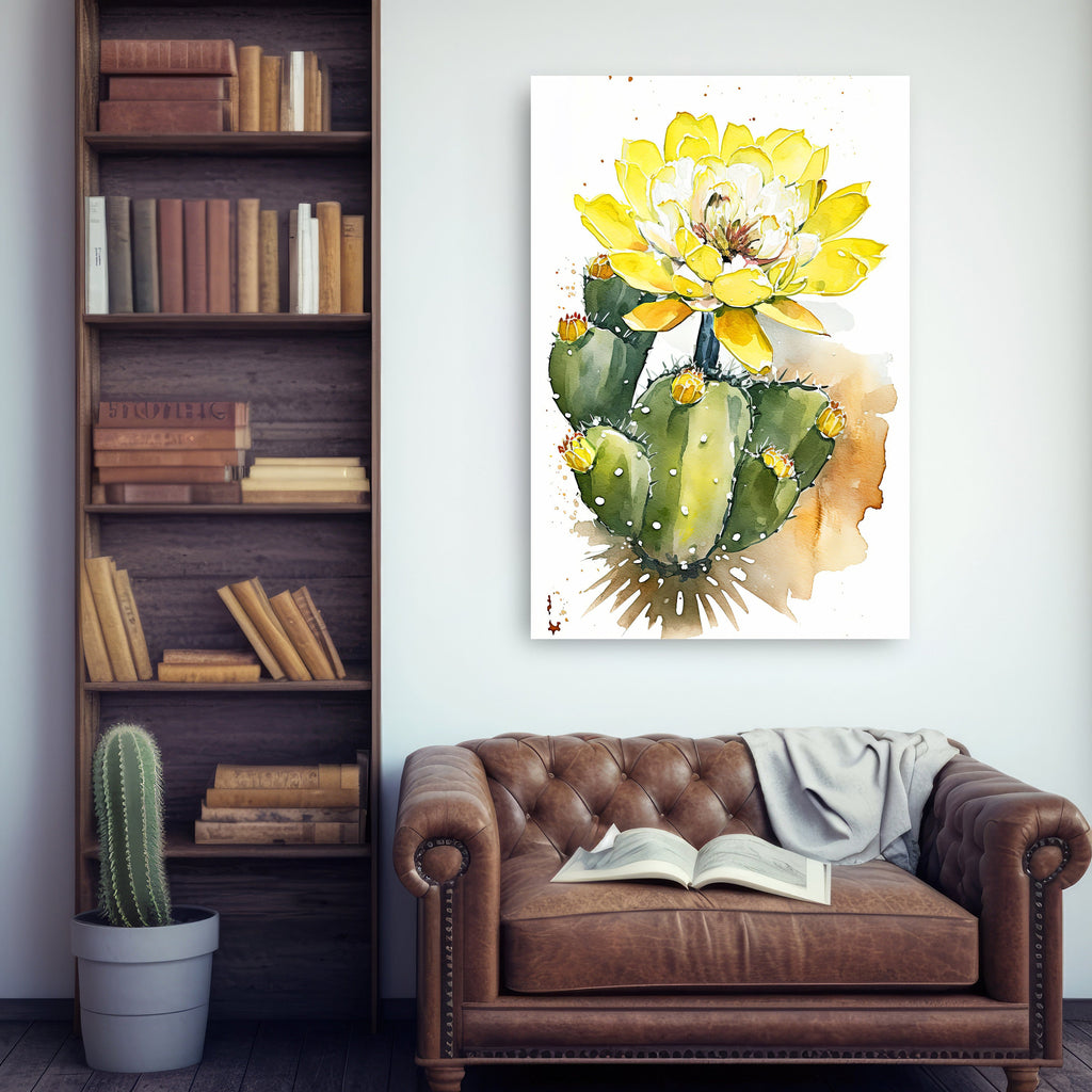 Cactus Plant Flower Print Watercolor Painting Botanical Wall Art Southwest Artwork Gift Rustic Desert Home Decor