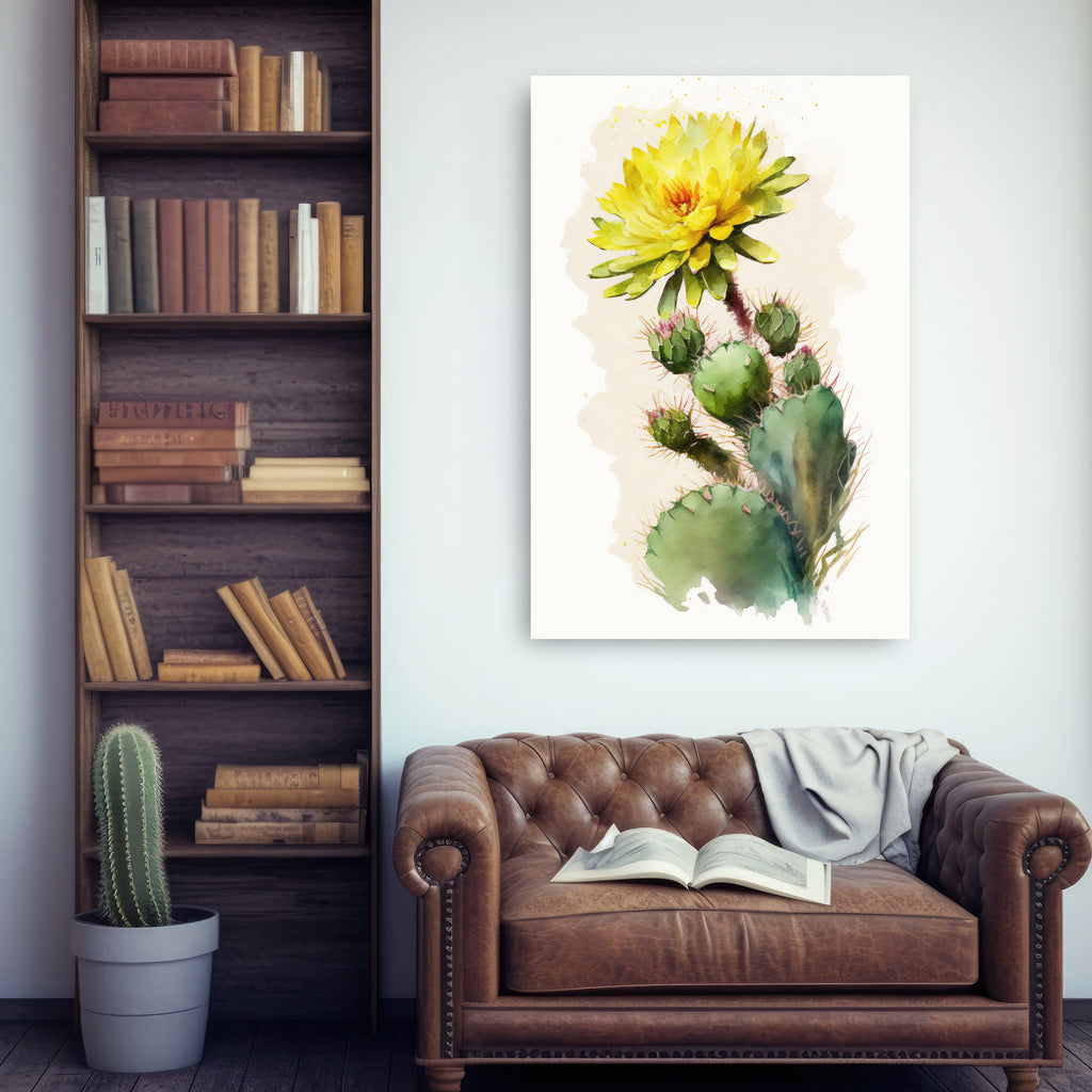 Cactus Plant Flower Print Watercolor Painting Botanical Wall Art Southwest Artwork Gift Rustic Desert Home Decor