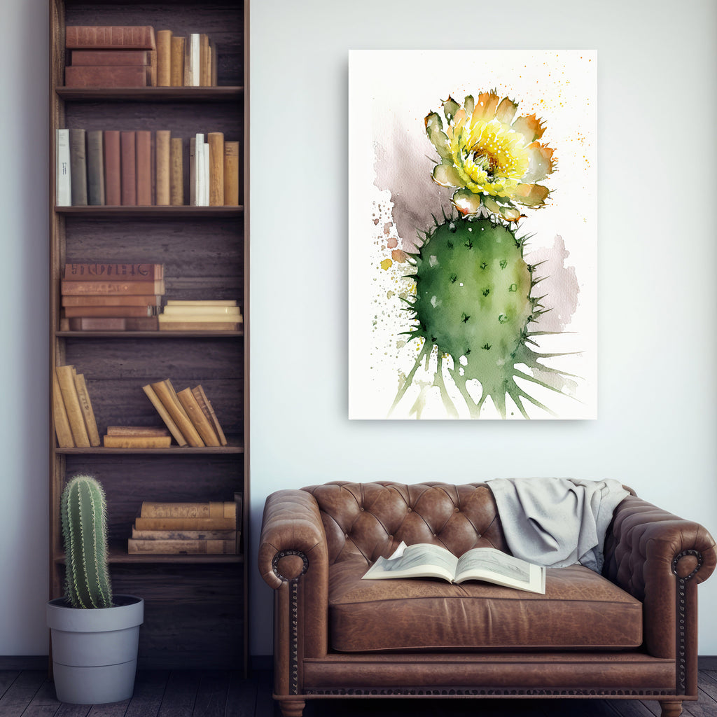 Cactus Plant Flower Print Watercolor Painting Botanical Wall Art Southwest Artwork Gift Rustic Desert Home Decor