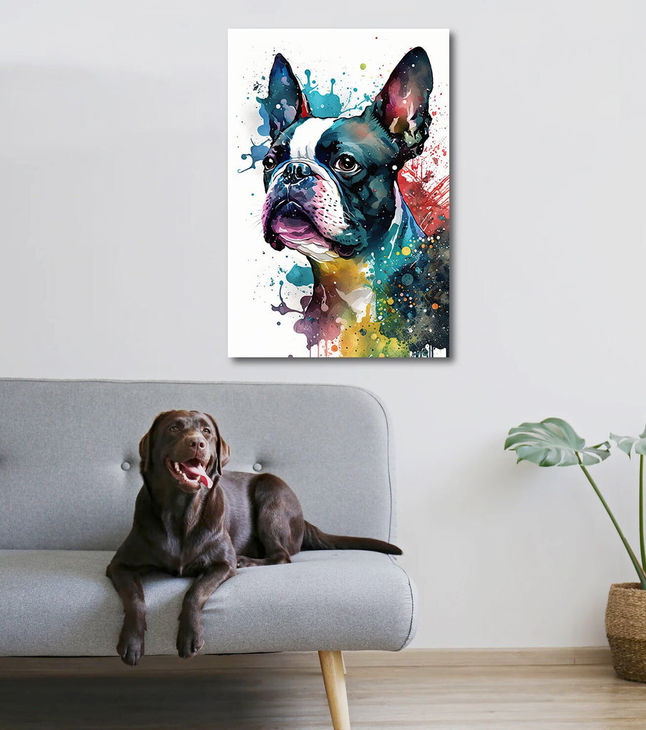 Boston Terrier Dog Watercolor Print Cute Pet Keepsake Wall Art Dog Lover Gift Adorable Canine Home Decor for Puppy Lovers!