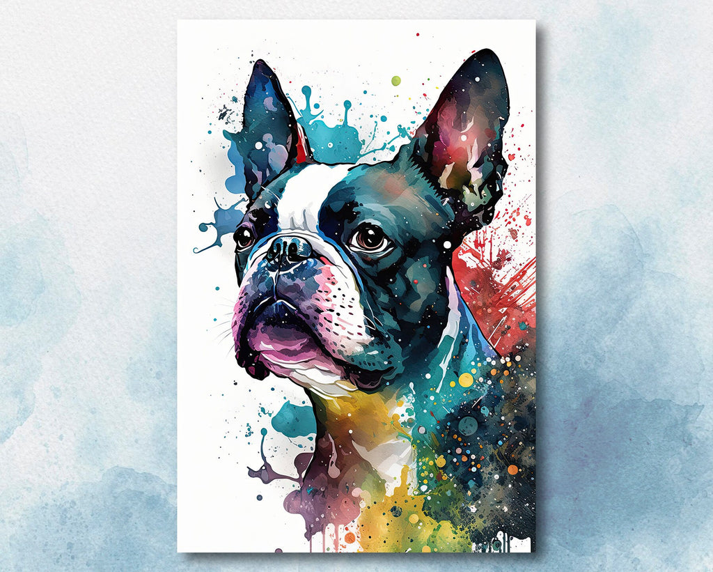 Boston Terrier Dog Watercolor Print Cute Pet Keepsake Wall Art Dog Lover Gift Adorable Canine Home Decor for Puppy Lovers!