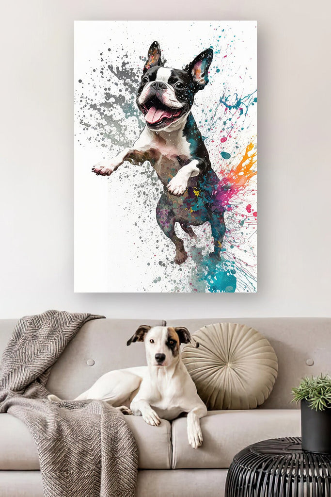 Boston Terrier Dog Watercolor Print Cute Pet Keepsake Wall Art Dog Lover Gift Adorable Canine Home Decor for Puppy Lovers!