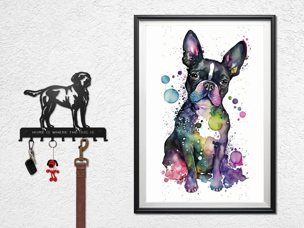 Boston Terrier Dog Watercolor Print Cute Pet Keepsake Wall Art Dog Lover Gift Adorable Canine Home Decor for Puppy Lovers!