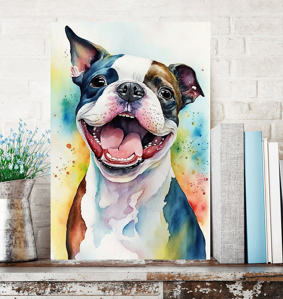 Boston Terrier Dog Watercolor Print Cute Pet Keepsake Wall Art Dog Lover Gift Adorable Canine Home Decor for Puppy Lovers!