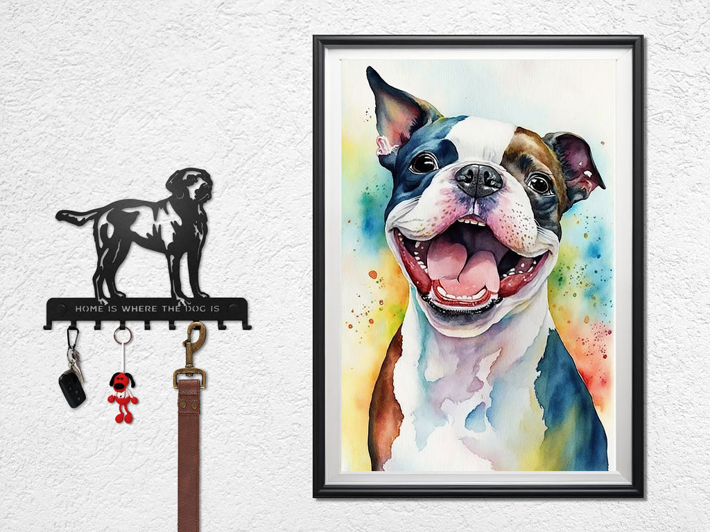 Boston Terrier Dog Watercolor Print Cute Pet Keepsake Wall Art Dog Lover Gift Adorable Canine Home Decor for Puppy Lovers!