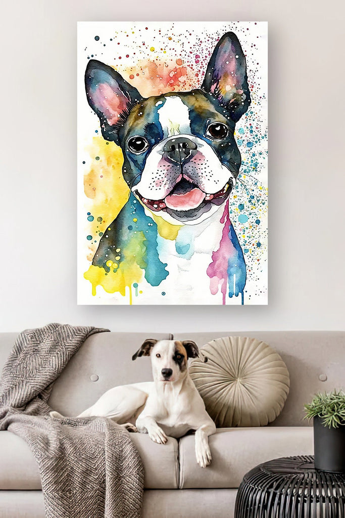 Boston Terrier Dog Watercolor Print Cute Pet Keepsake Wall Art Dog Lover Gift Adorable Canine Home Decor for Puppy Lovers!