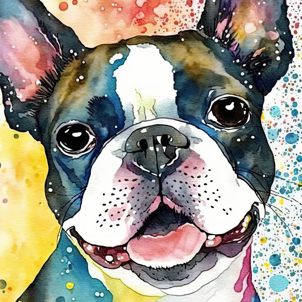 Boston Terrier Dog Watercolor Print Cute Pet Keepsake Wall Art Dog Lover Gift Adorable Canine Home Decor for Puppy Lovers!