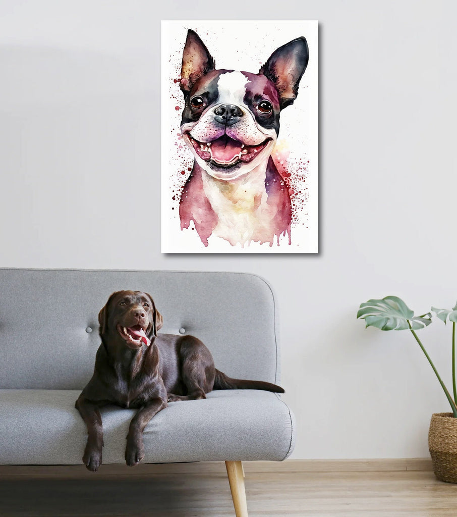 Boston Terrier Dog Watercolor Print Cute Pet Keepsake Wall Art Dog Lover Gift Adorable Canine Home Decor for Puppy Lovers!