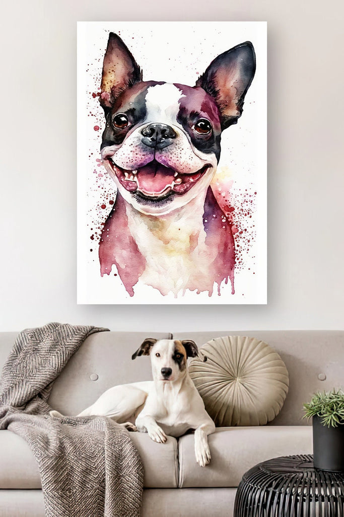 Boston Terrier Dog Watercolor Print Cute Pet Keepsake Wall Art Dog Lover Gift Adorable Canine Home Decor for Puppy Lovers!