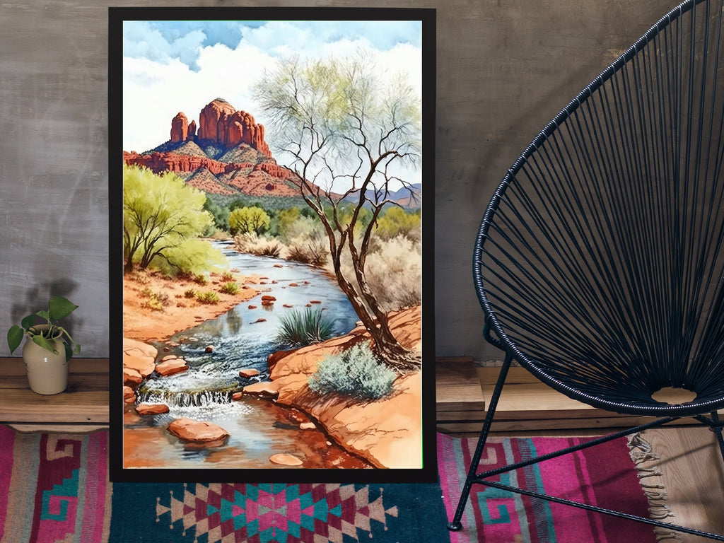 Watercolor Sedona Print Arizona Southwest Wall Art Landscape Art Gift Desert Home Western Decor