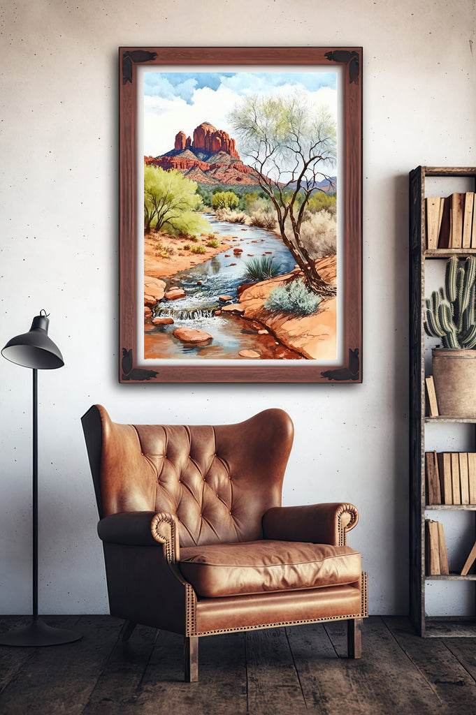 Watercolor Sedona Print Arizona Southwest Wall Art Landscape Art Gift Desert Home Western Decor