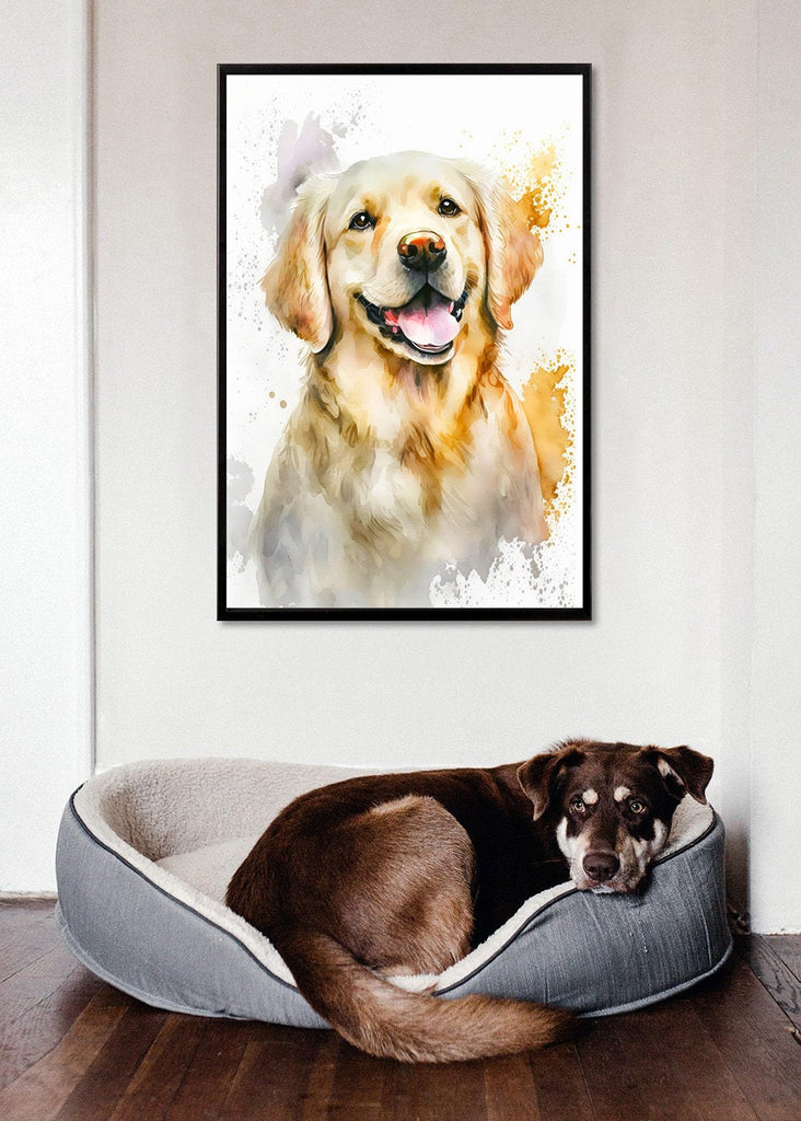 Golden Retriever Dog Watercolor Print Cute Pet Keepsake Wall Art Dog Lover Gift Adorable Canine Home Decor for Puppy Dog Lovers!