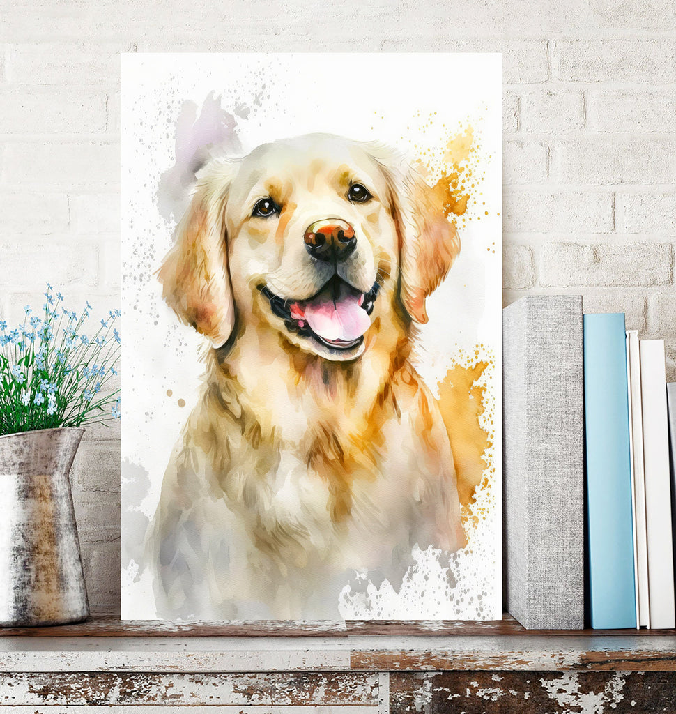 Golden Retriever Dog Watercolor Print Cute Pet Keepsake Wall Art Dog Lover Gift Adorable Canine Home Decor for Puppy Dog Lovers!