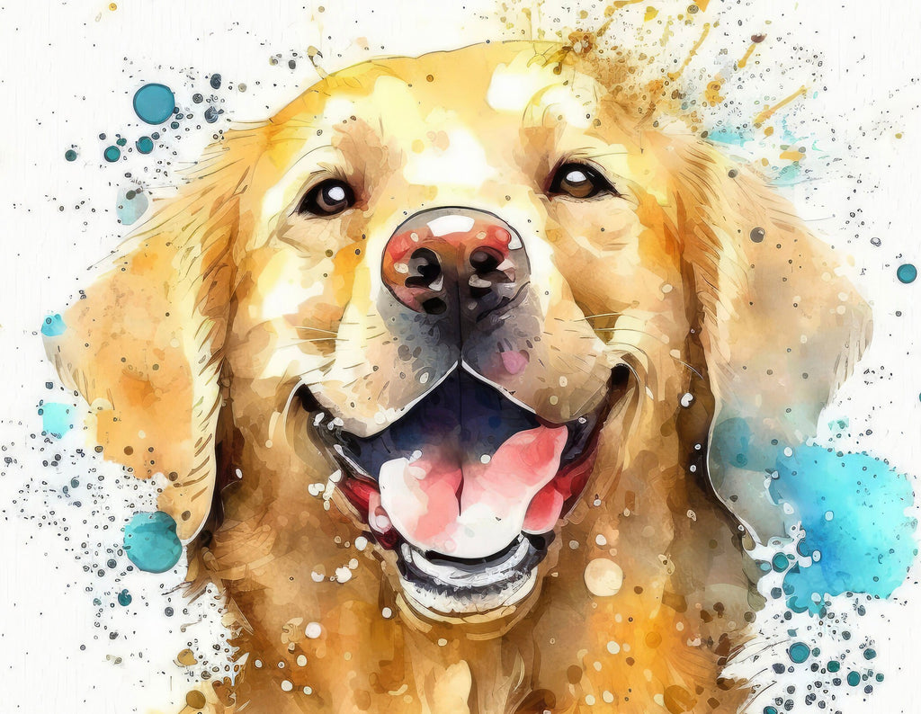 Golden Retriever Dog Watercolor Print Cute Pet Keepsake Wall Art Dog Lover Gift Adorable Canine Home Decor for Puppy Dog Lovers!