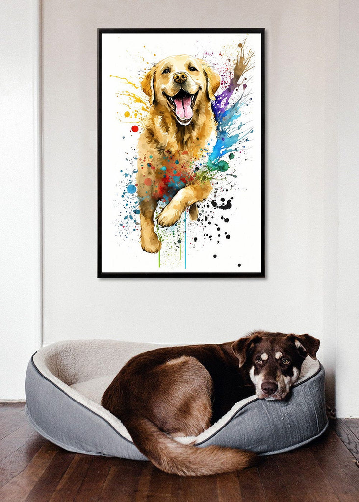 Golden Retriever Dog Watercolor Print Cute Pet Keepsake Wall Art Dog Lover Gift Adorable Canine Home Decor for Puppy Dog Lovers!