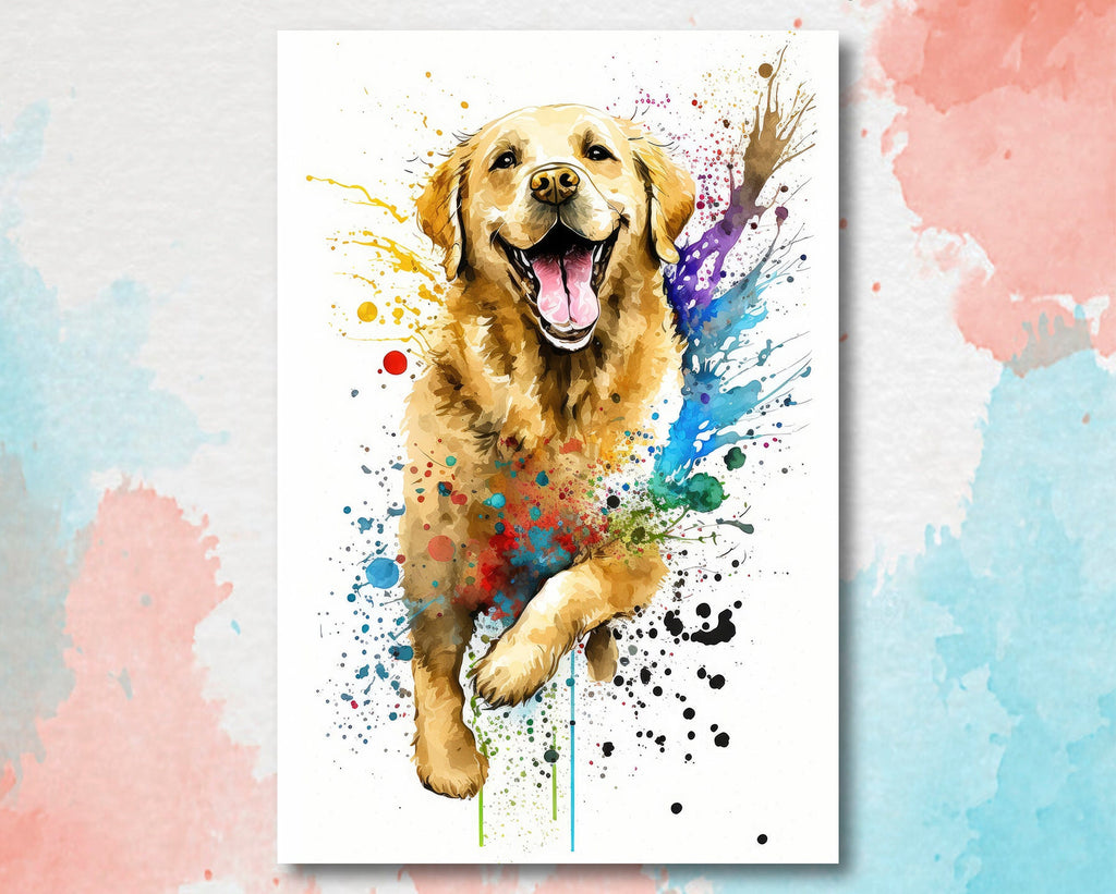 Golden Retriever Dog Watercolor Print Cute Pet Keepsake Wall Art Dog Lover Gift Adorable Canine Home Decor for Puppy Dog Lovers!