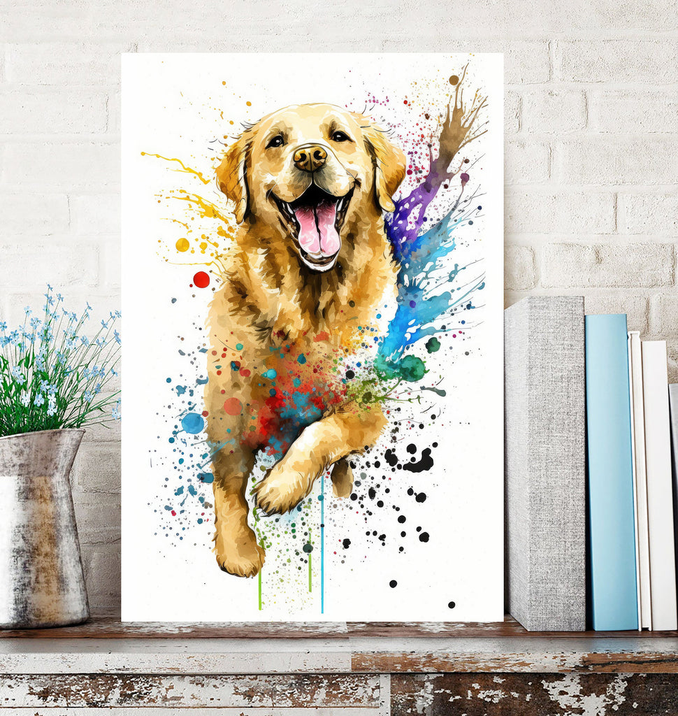 Golden Retriever Dog Watercolor Print Cute Pet Keepsake Wall Art Dog Lover Gift Adorable Canine Home Decor for Puppy Dog Lovers!