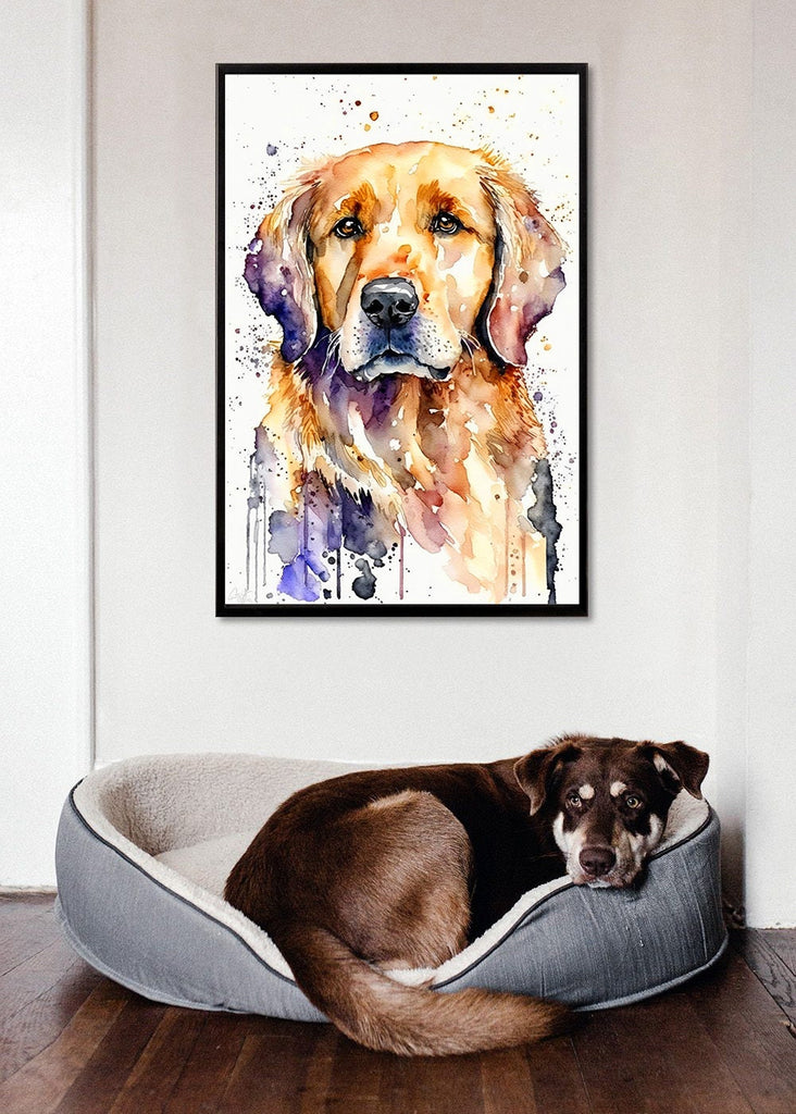 Golden Retriever Dog Watercolor Print Cute Pet Keepsake Wall Art Dog Lover Gift Adorable Canine Home Decor for Puppy Dog Lovers!