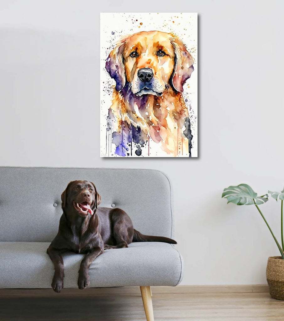 Golden Retriever Dog Watercolor Print Cute Pet Keepsake Wall Art Dog Lover Gift Adorable Canine Home Decor for Puppy Dog Lovers!