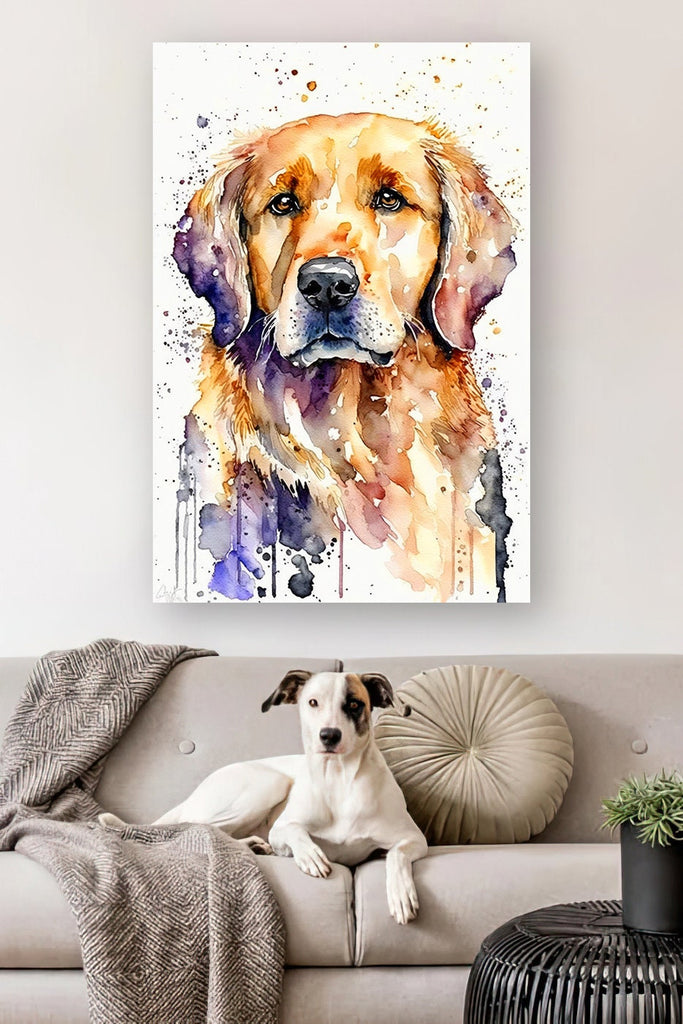 Golden Retriever Dog Watercolor Print Cute Pet Keepsake Wall Art Dog Lover Gift Adorable Canine Home Decor for Puppy Dog Lovers!