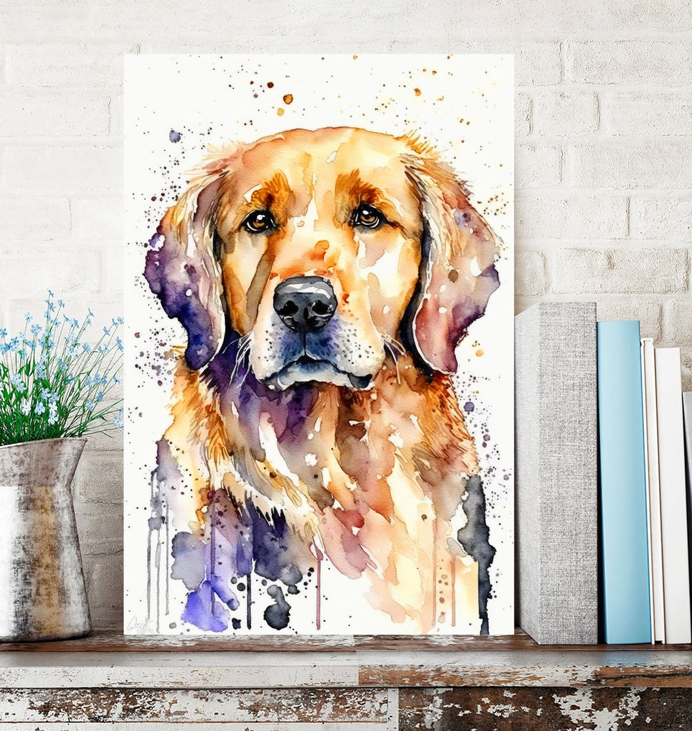 Golden Retriever Dog Watercolor Print Cute Pet Keepsake Wall Art Dog Lover Gift Adorable Canine Home Decor for Puppy Dog Lovers!