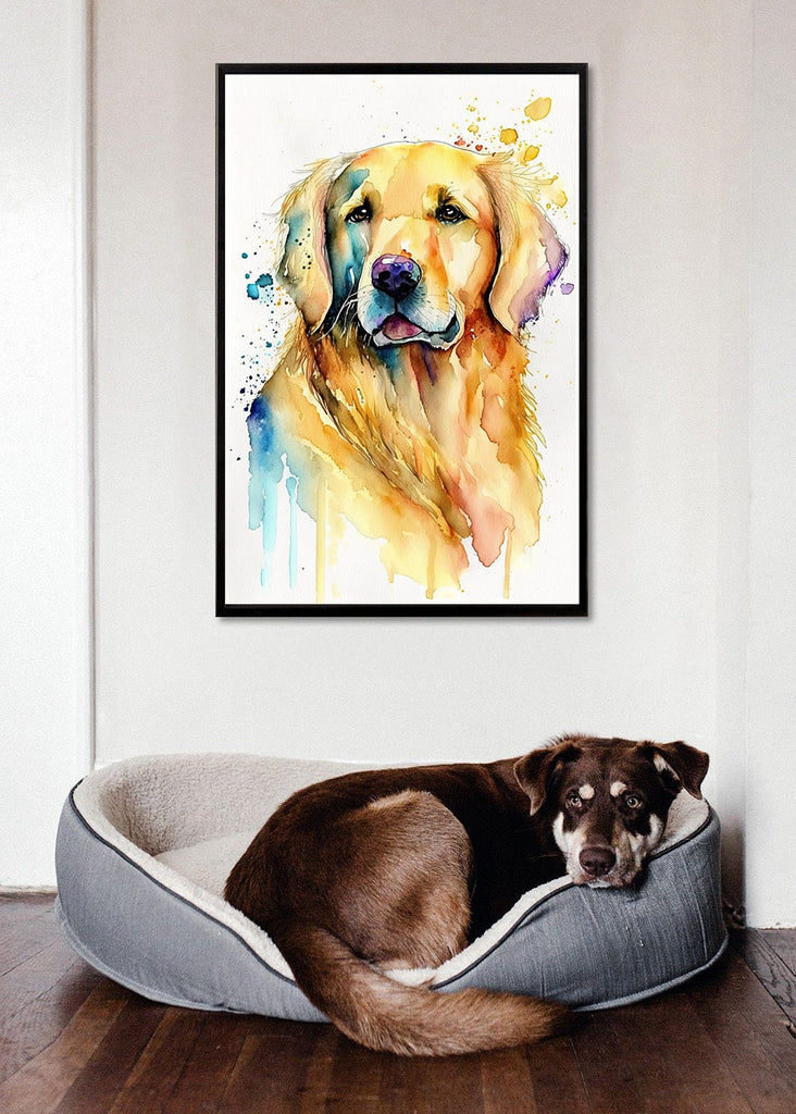 Golden Retriever Dog Watercolor Print Cute Pet Keepsake Wall Art Dog Lover Gift Adorable Canine Home Decor for Puppy Dog Lovers!