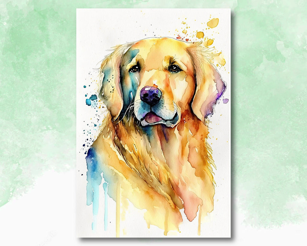 Golden Retriever Dog Watercolor Print Cute Pet Keepsake Wall Art Dog Lover Gift Adorable Canine Home Decor for Puppy Dog Lovers!