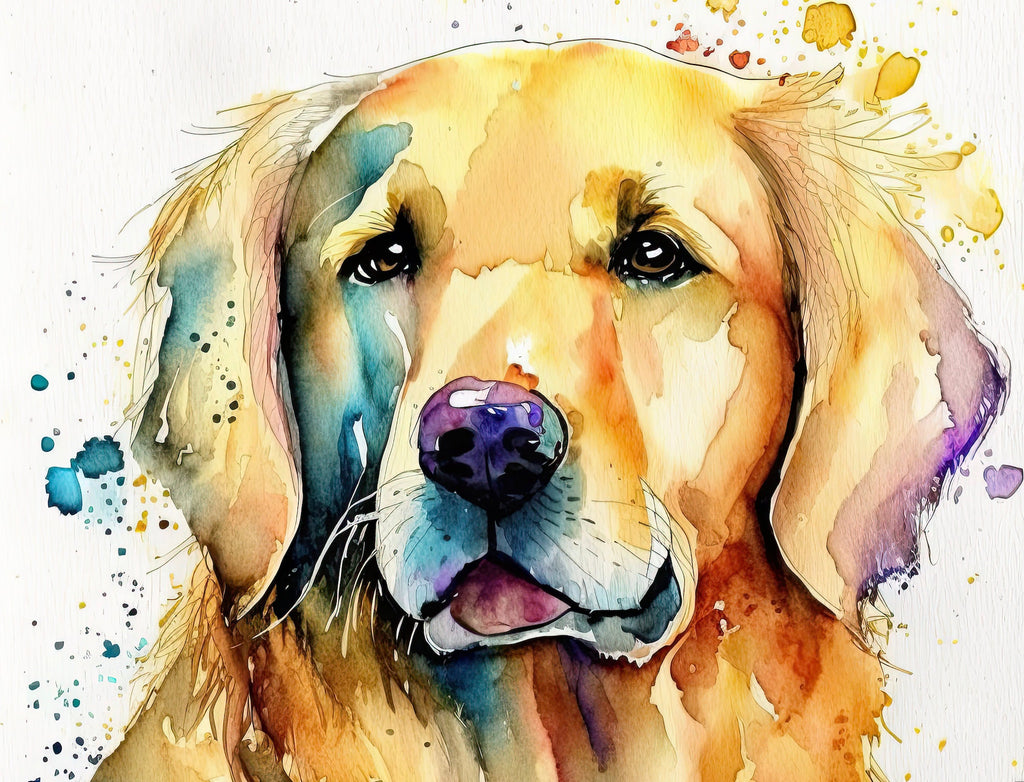 Golden Retriever Dog Watercolor Print Cute Pet Keepsake Wall Art Dog Lover Gift Adorable Canine Home Decor for Puppy Dog Lovers!