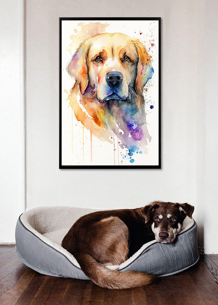 Golden Retriever Dog Watercolor Print Cute Pet Keepsake Wall Art Dog Lover Gift Adorable Canine Home Decor for Puppy Dog Lovers!