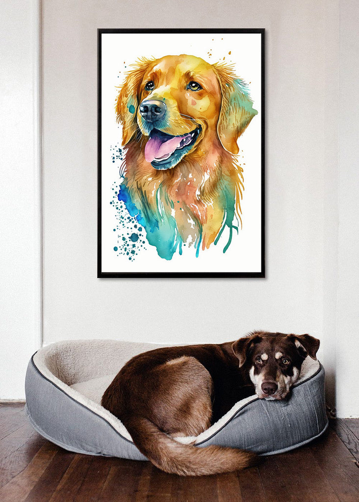 Golden Retriever Dog Watercolor Print Cute Pet Keepsake Wall Art Dog Lover Gift Adorable Canine Home Decor for Puppy Dog Lovers!