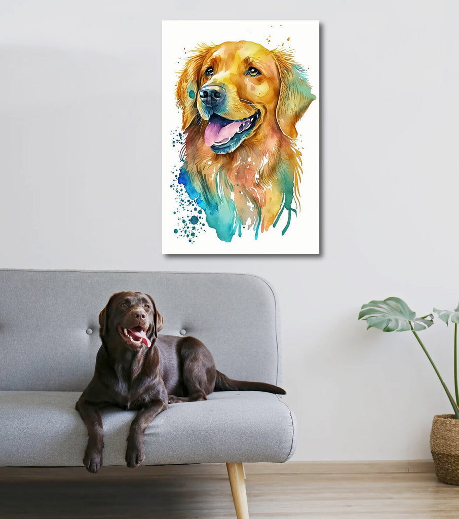 Golden Retriever Dog Watercolor Print Cute Pet Keepsake Wall Art Dog Lover Gift Adorable Canine Home Decor for Puppy Dog Lovers!