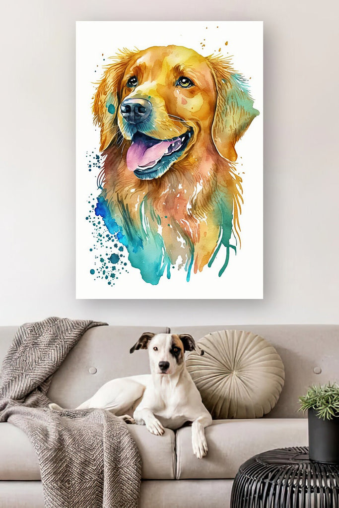 Golden Retriever Dog Watercolor Print Cute Pet Keepsake Wall Art Dog Lover Gift Adorable Canine Home Decor for Puppy Dog Lovers!