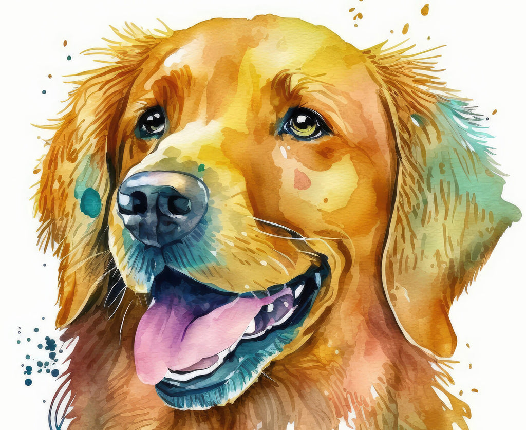 Golden Retriever Dog Watercolor Print Cute Pet Keepsake Wall Art Dog Lover Gift Adorable Canine Home Decor for Puppy Dog Lovers!