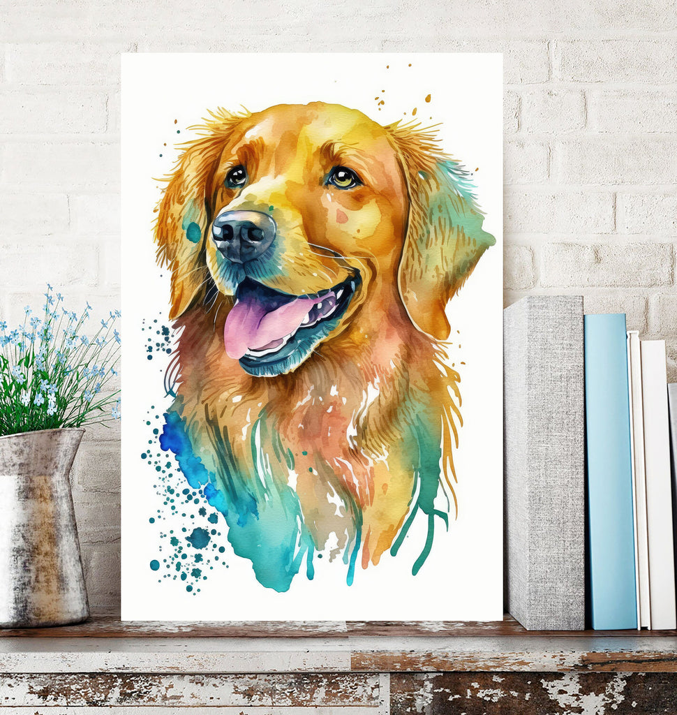 Golden Retriever Dog Watercolor Print Cute Pet Keepsake Wall Art Dog Lover Gift Adorable Canine Home Decor for Puppy Dog Lovers!