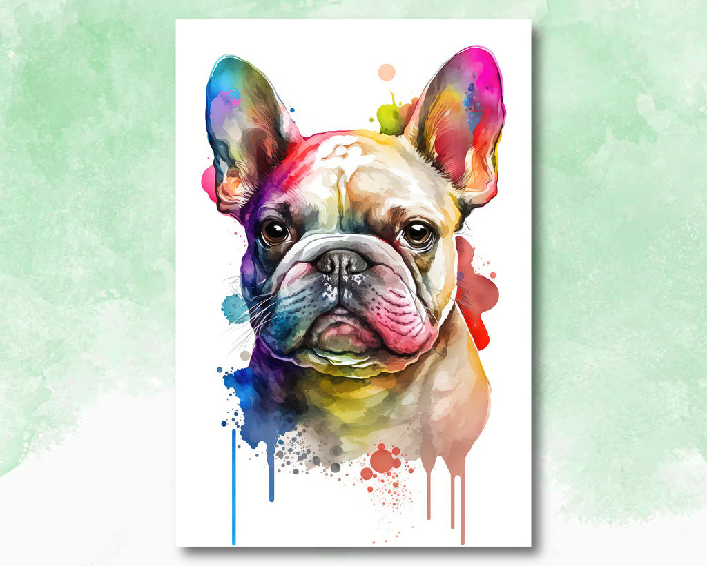 French Bulldog Watercolor Print Cute Pet Keepsake Wall Art Dog Lover Gift Adorable Canine Home Decor for Puppy Dog Lovers!