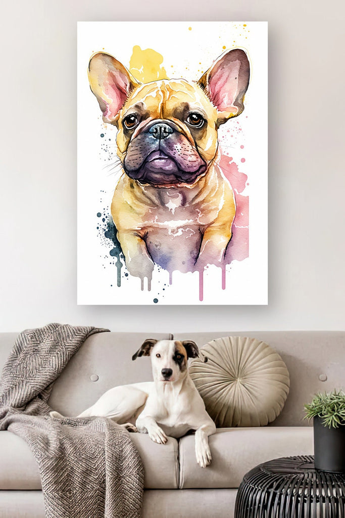 French Bulldog Watercolor Print Cute Pet Keepsake Wall Art Dog Lover Gift Adorable Canine Home Decor for Puppy Dog Lovers!