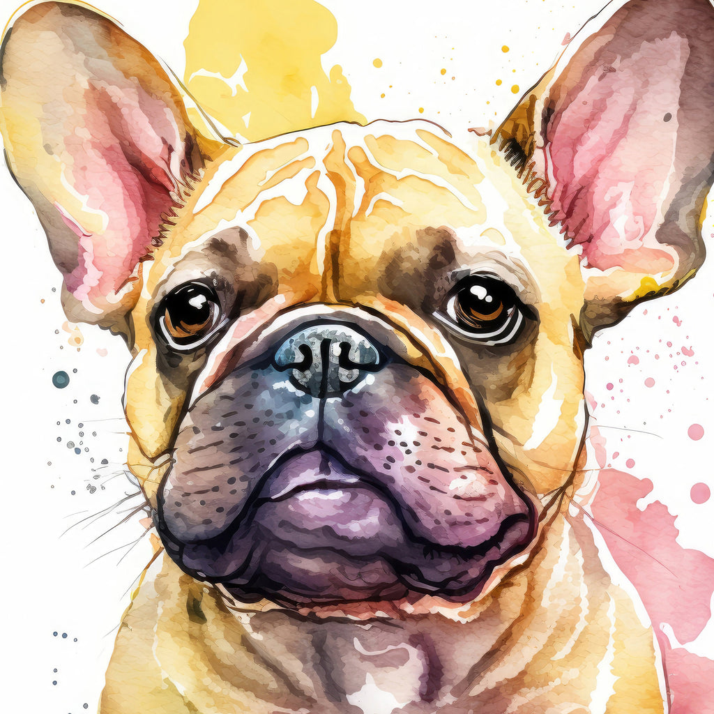 French Bulldog Watercolor Print Cute Pet Keepsake Wall Art Dog Lover Gift Adorable Canine Home Decor for Puppy Dog Lovers!