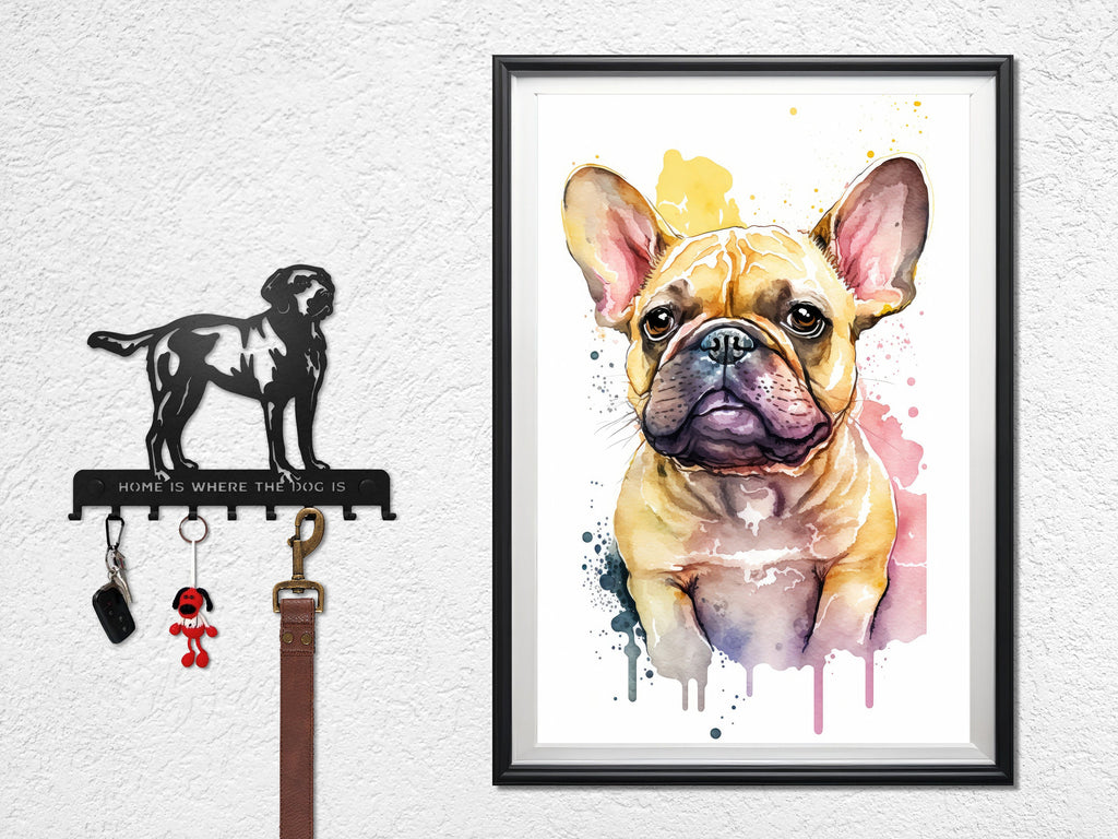 French Bulldog Watercolor Print Cute Pet Keepsake Wall Art Dog Lover Gift Adorable Canine Home Decor for Puppy Dog Lovers!