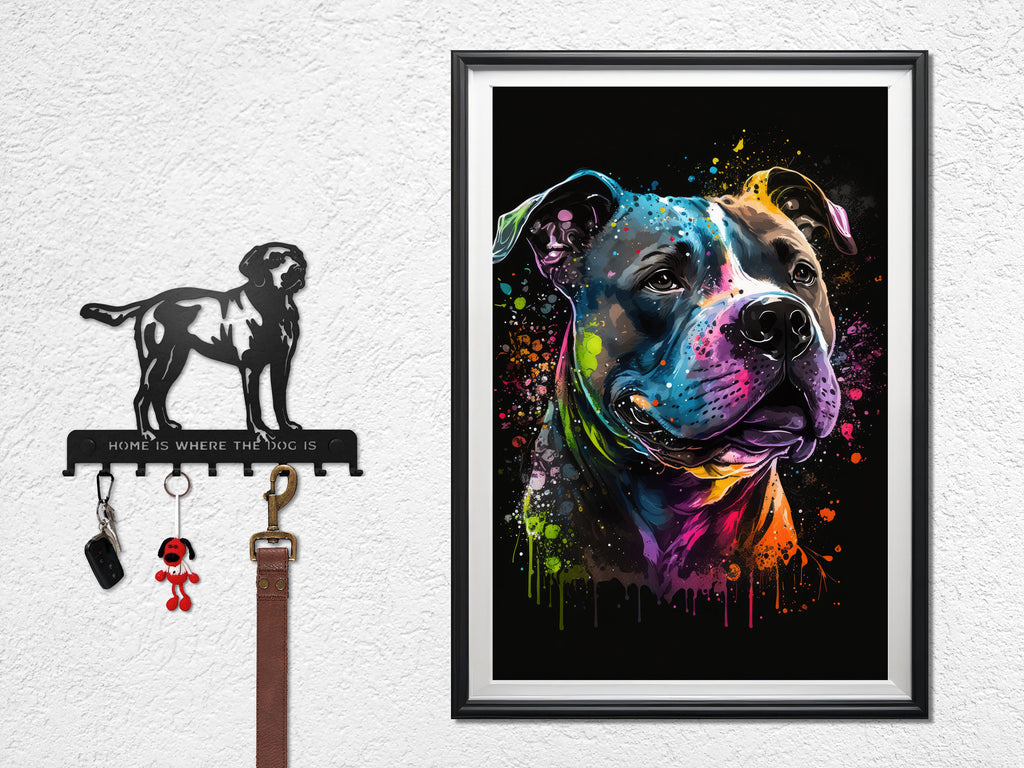 Pit Bull Watercolor Print Cute Pet Keepsake Wall Art Dog Lover Gift Adorable Staffordshire Terrier Home Decor for Puppy Dog Lovers!