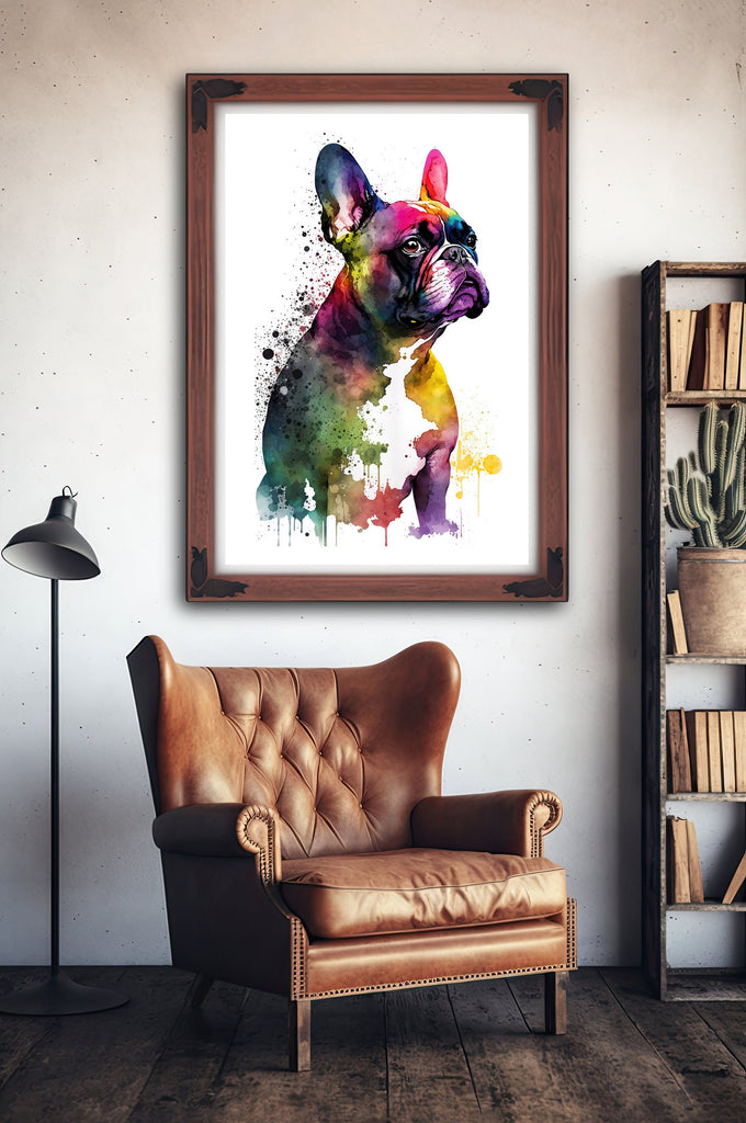 French Bulldog Watercolor Print Cute Pet Keepsake Wall Art Dog Lover Gift Adorable Canine Home Decor for Puppy Dog Lovers!