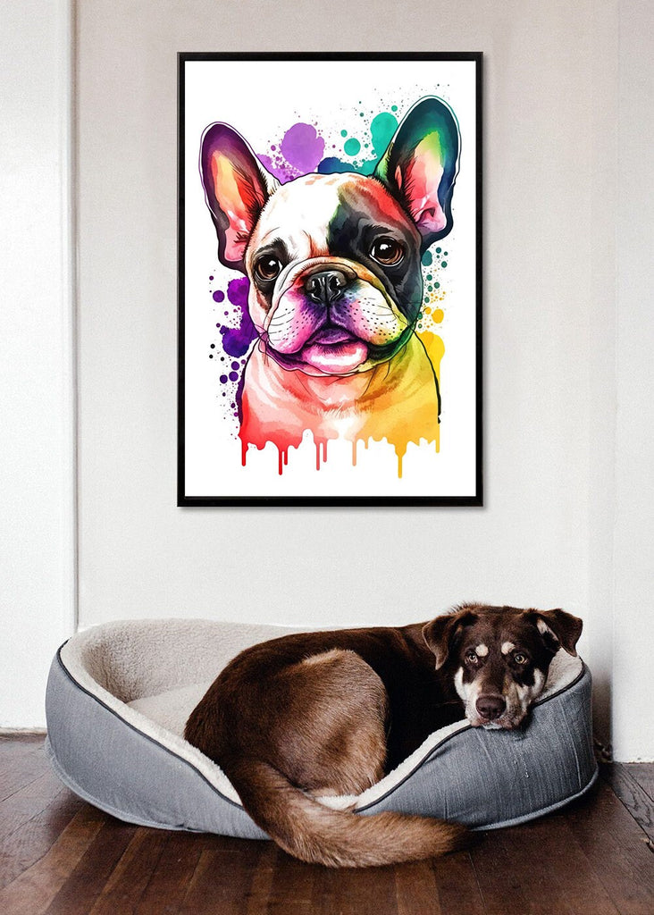 French Bulldog Watercolor Print Cute Pet Keepsake Wall Art Dog Lover Gift Adorable Canine Home Decor for Puppy Dog Lovers!