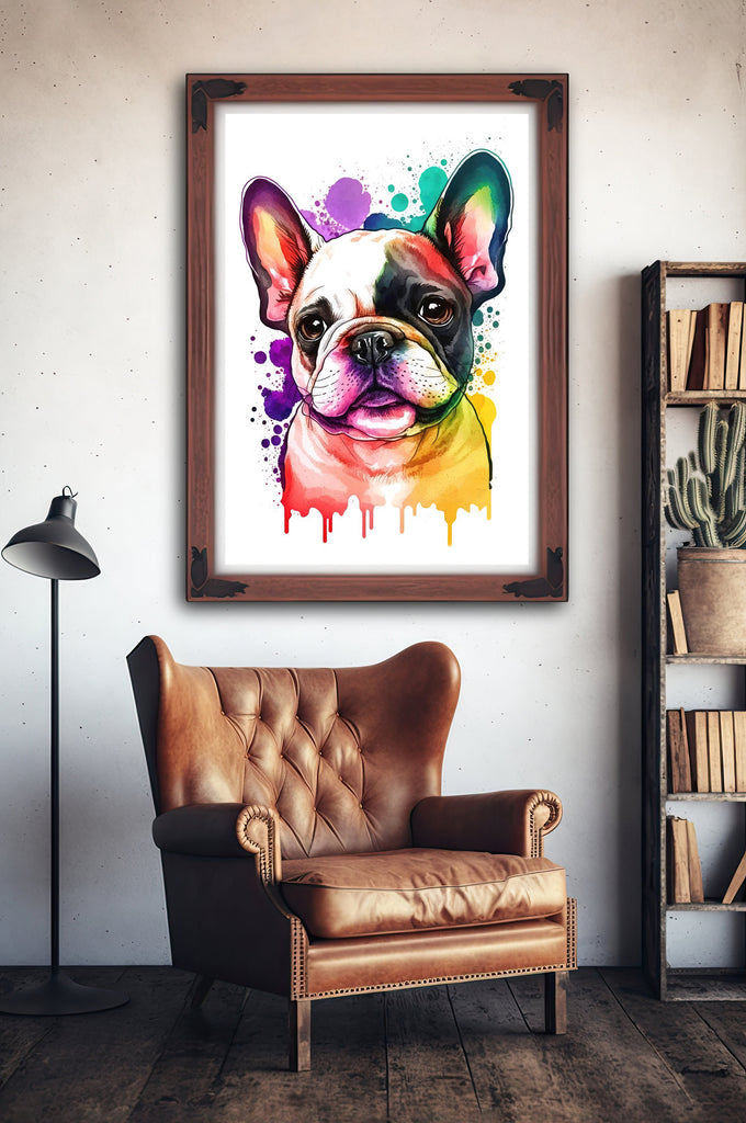 French Bulldog Watercolor Print Cute Pet Keepsake Wall Art Dog Lover Gift Adorable Canine Home Decor for Puppy Dog Lovers!