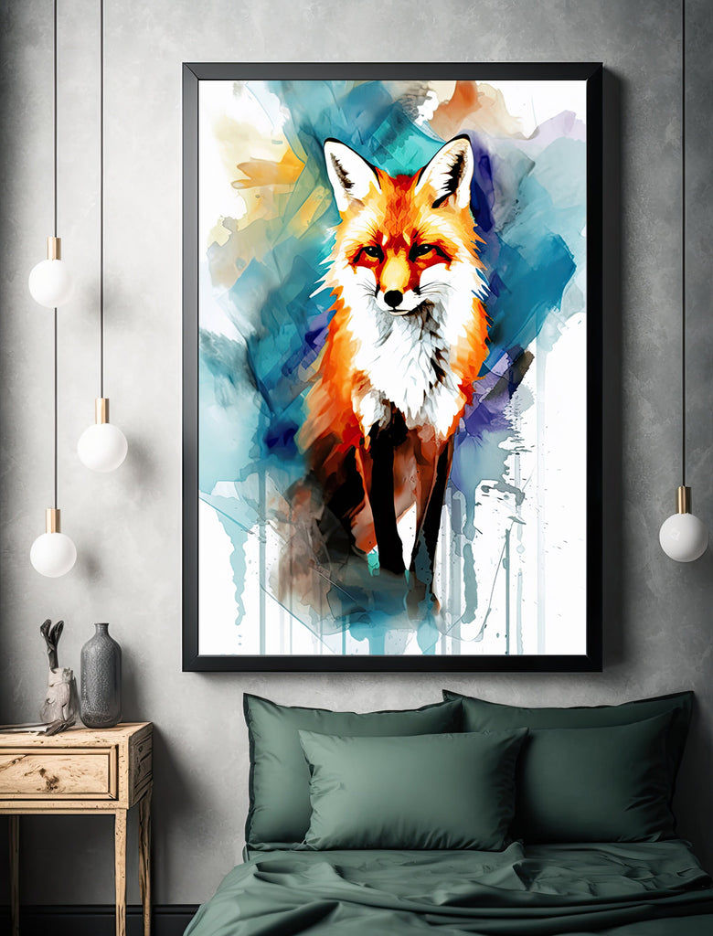 Red Fox Watercolor Painting Print Forest Nursery Wall Art Nature Wildlife Gift Rustic Woodland Animal Home Cottagecore Decor