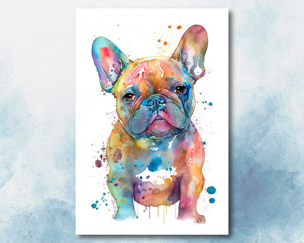 French Bulldog Watercolor Print Cute Pet Keepsake Wall Art Dog Lover Gift Adorable Canine Home Decor for Puppy Dog Lovers!