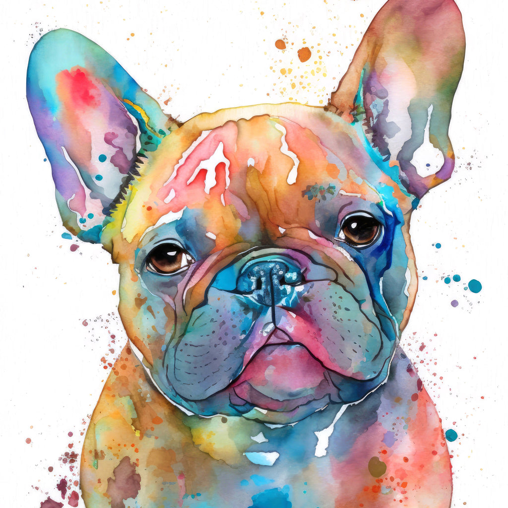 French Bulldog Watercolor Print Cute Pet Keepsake Wall Art Dog Lover Gift Adorable Canine Home Decor for Puppy Dog Lovers!