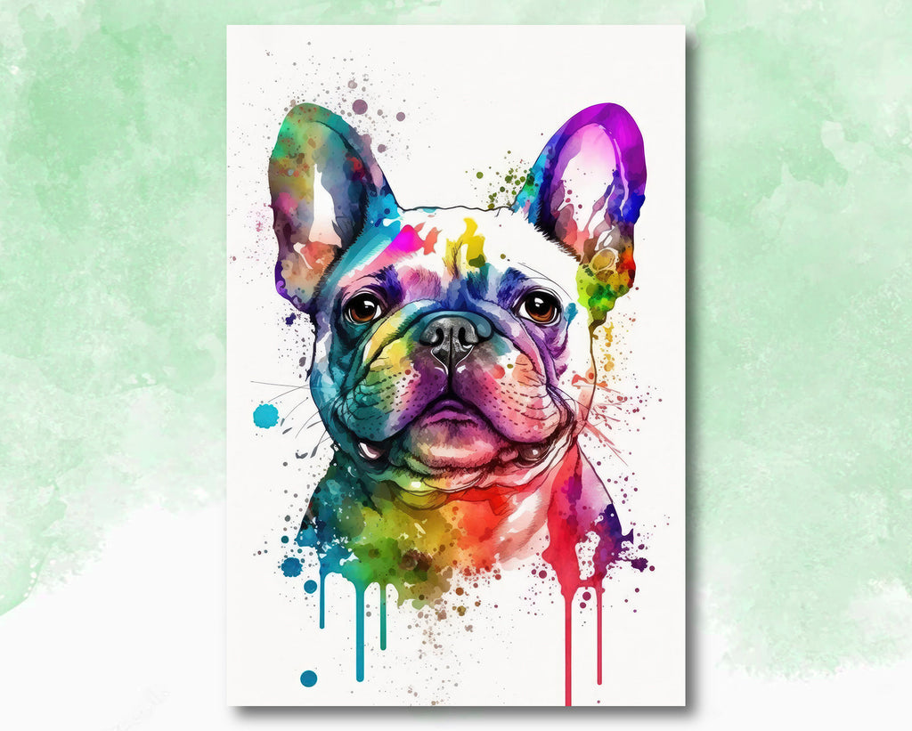 French Bulldog Watercolor Print Cute Pet Keepsake Wall Art Dog Lover Gift Adorable Canine Home Decor for Puppy Dog Lovers!