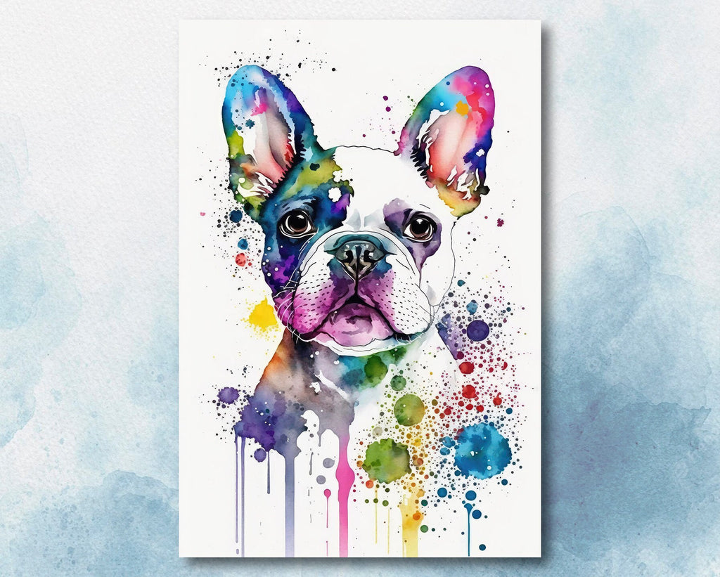 French Bulldog Watercolor Print Cute Pet Keepsake Wall Art Dog Lover Gift Adorable Canine Home Decor for Puppy Dog Lovers!