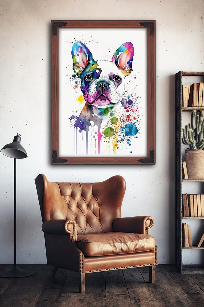 French Bulldog Watercolor Print Cute Pet Keepsake Wall Art Dog Lover Gift Adorable Canine Home Decor for Puppy Dog Lovers!