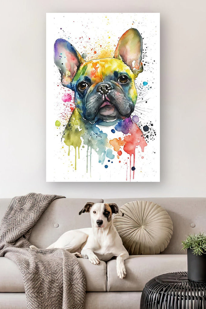 French Bulldog Watercolor Print Cute Pet Keepsake Wall Art Dog Lover Gift Adorable Canine Home Decor for Puppy Dog Lovers!